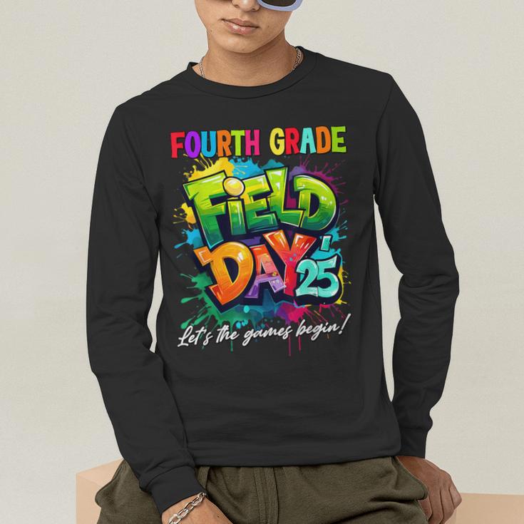 Let The Games Begin Fourth Grade Field Day 2025 Teacher Kid Men's Long Sleeve T-Shirt, funny gift