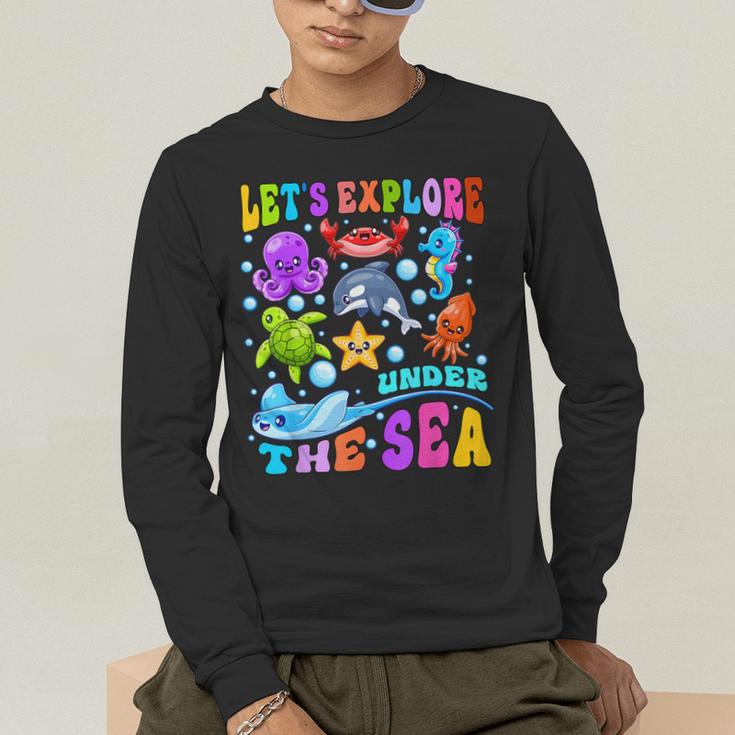 Let's Explore Under The Sea Back To School Student Teacher Men's Long Sleeve T-Shirt, funny gift Let's Explore Under The Sea Back To School Student Teacher Men's Long Sleeve T-Shirt, funny gift