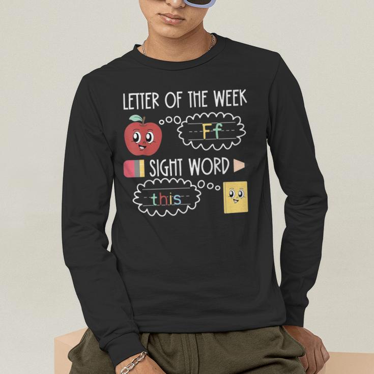 Letter Of The Week Ff Sight Word Teacher Squad Men's Long Sleeve T-Shirt, funny gift