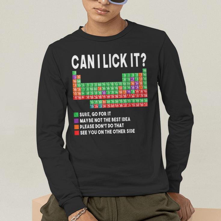Can I Lick It Periodic Table Science Teacher Boy And Girls Men's Long Sleeve T-Shirt, funny gift
