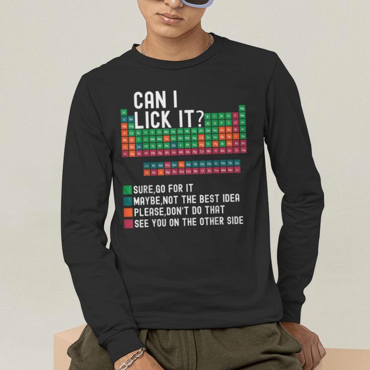 Can I Lick It Periodic Table Science Teacher Chemistry Men's Long Sleeve T-Shirt, funny gift Can I Lick It Periodic Table Science Teacher Chemistry Men's Long Sleeve T-Shirt, funny gift
