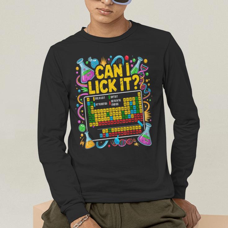 Can I Lick It Periodic Table Science Teacher Men Women Men's Long Sleeve T-Shirt, funny gift