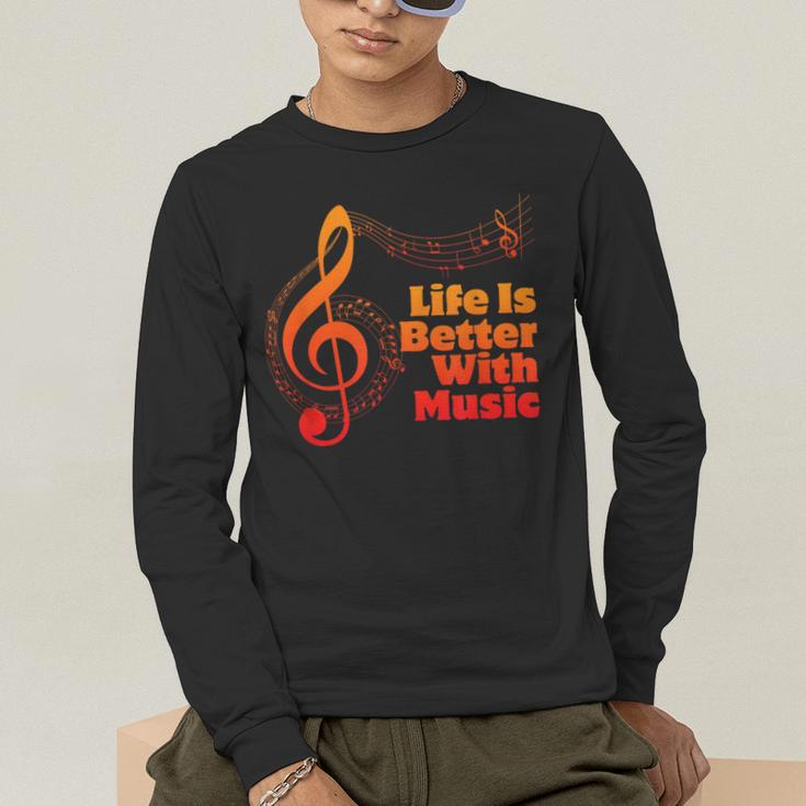 Life Is Better With Music Theory Musician Teacher Notes Clef Men's Long Sleeve T-Shirt, funny gift Life Is Better With Music Theory Musician Teacher Notes Clef Men's Long Sleeve T-Shirt, funny gift