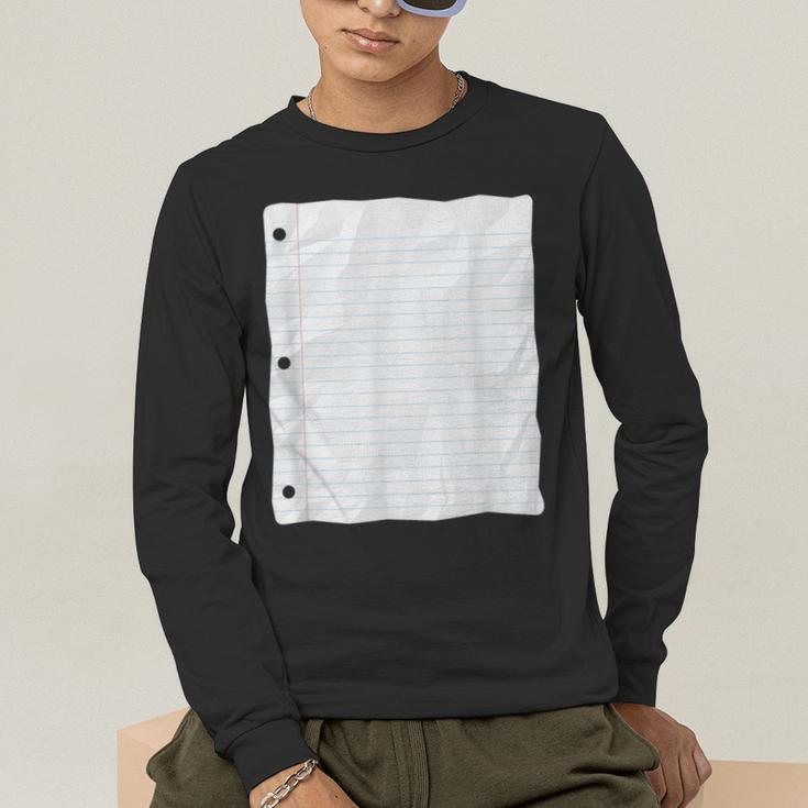 Lined Paper Notebook Halloween Costume For Students Teachers For Men Women Kids Men's Long Sleeve T-Shirt, funny gift