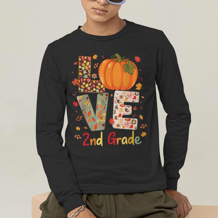 Love 2nd Grade Happy Fall Thanksgiving For 2nd Teacher For Men Women Girls Kids Men's Long Sleeve T-Shirt, funny gift Love 2nd Grade Happy Fall Thanksgiving For 2nd Teacher For Men Women Girls Kids Men's Long Sleeve T-Shirt, funny gift