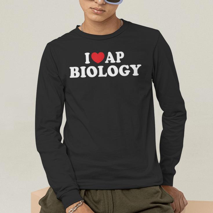 I Love AP Biology I Heart AP Biology Teachers Students For Men Women Kids Men's Long Sleeve T-Shirt, funny gift