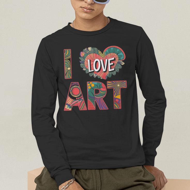 I Love Art Artist Painter Colorful Painting Art Teacher Men's Long Sleeve T-Shirt, funny gift I Love Art Artist Painter Colorful Painting Art Teacher Men's Long Sleeve T-Shirt, funny gift