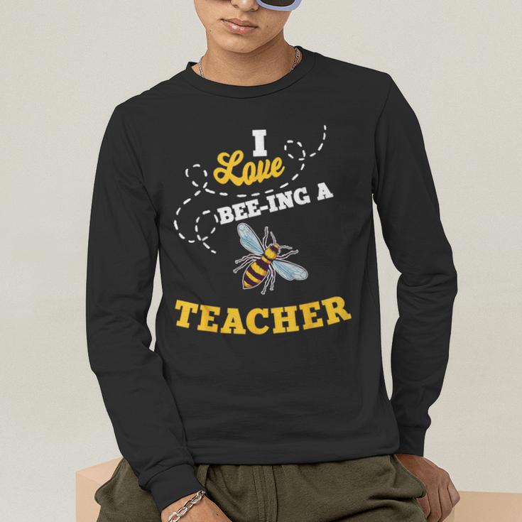 I Love Bee-Ing A Teacher Honey Bee Job Profession Men's Long Sleeve T-Shirt, funny gift I Love Bee-Ing A Teacher Honey Bee Job Profession Men's Long Sleeve T-Shirt, funny gift