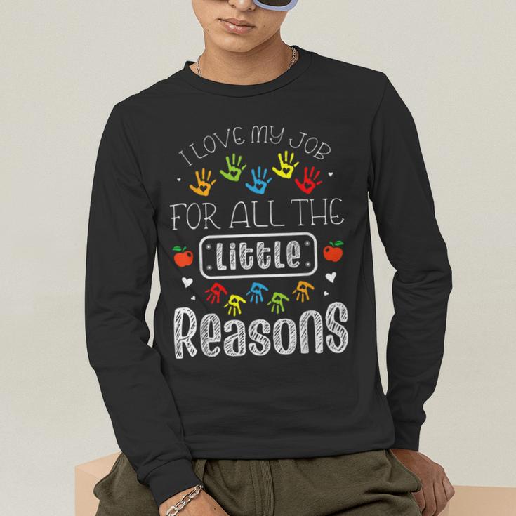 I Love My Job For All The Little Reasons Kid Daycare Teacher Men's Long Sleeve T-Shirt, funny gift I Love My Job For All The Little Reasons Kid Daycare Teacher Men's Long Sleeve T-Shirt, funny gift