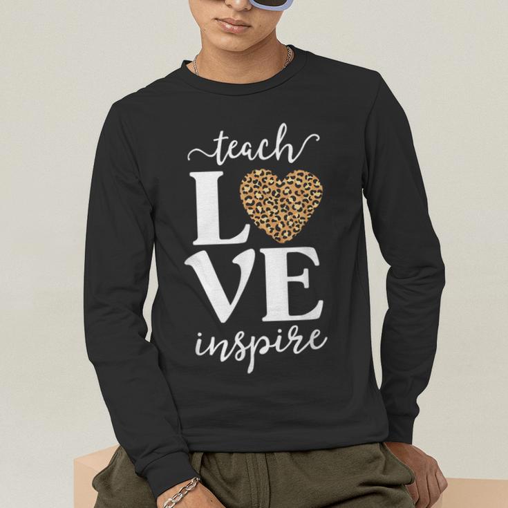 Love Leopard Print Teacher Cheetah School Inspire Teach Men's Long Sleeve T-Shirt, funny gift Love Leopard Print Teacher Cheetah School Inspire Teach Men's Long Sleeve T-Shirt, funny gift