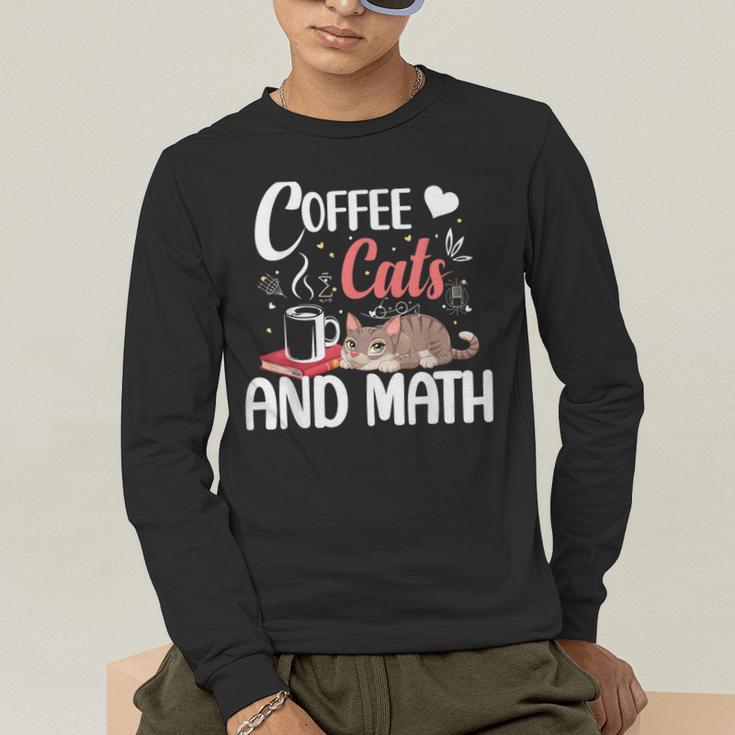 I Love Math Cats And Coffee Heart Mathematics Teacher Men's Long Sleeve T-Shirt, funny gift I Love Math Cats And Coffee Heart Mathematics Teacher Men's Long Sleeve T-Shirt, funny gift
