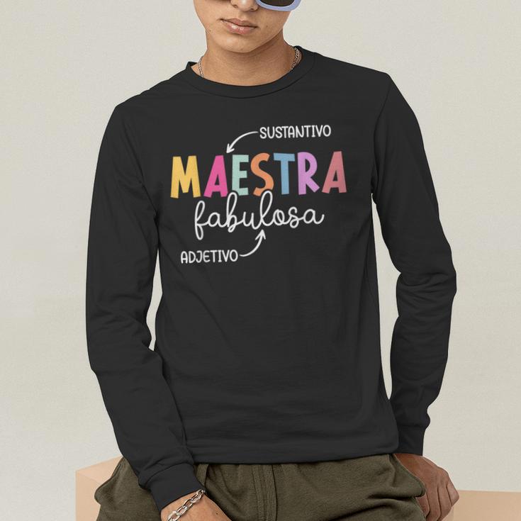 Maestra Fabulosa Maestra De EspañOl Spanish Teacher Men's Long Sleeve T-Shirt, funny gift Maestra Fabulosa Maestra De EspañOl Spanish Teacher Men's Long Sleeve T-Shirt, funny gift