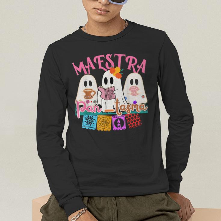 Maestra Pantasmas Conchas Teacher Mexican Halloween Men's Long Sleeve T-Shirt, funny gift Maestra Pantasmas Conchas Teacher Mexican Halloween Men's Long Sleeve T-Shirt, funny gift
