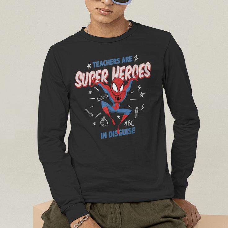 Marvel Spider-Man Teachers Are Super Heroes Men's Long Sleeve T-Shirt, funny gift