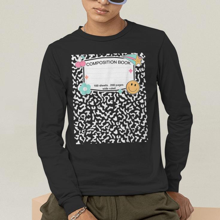 Matching Group Halloween Teacher Composition Book Notebook Men's Long Sleeve T-Shirt, funny gift