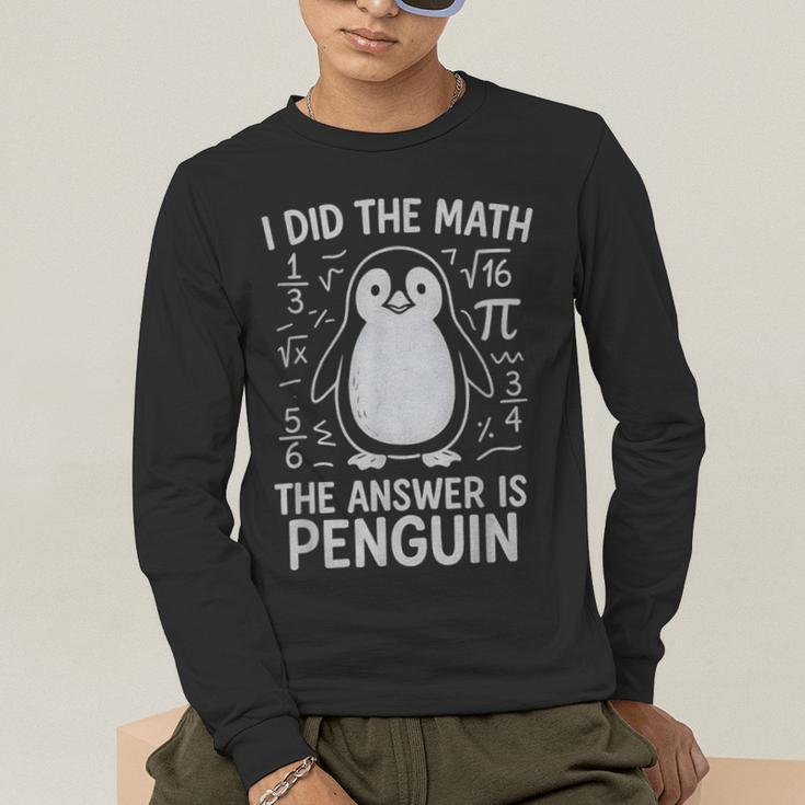 I Did The Math The Answer Is Penguin Math Teacher Men's Long Sleeve T-Shirt, funny gift I Did The Math The Answer Is Penguin Math Teacher Men's Long Sleeve T-Shirt, funny gift