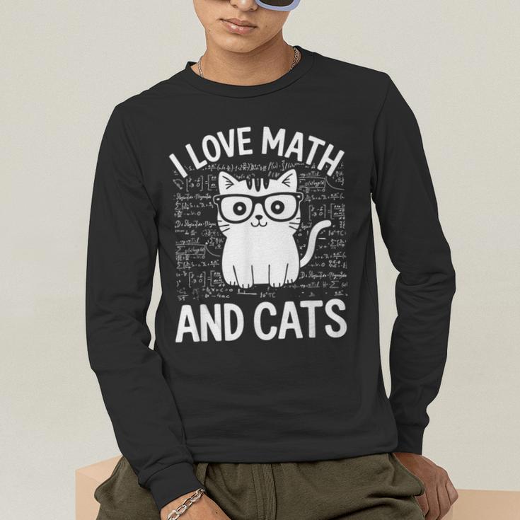Math And Cats Apparel For Teachers Students Cat Lovers Men's Long Sleeve T-Shirt, funny gift Math And Cats Apparel For Teachers Students Cat Lovers Men's Long Sleeve T-Shirt, funny gift