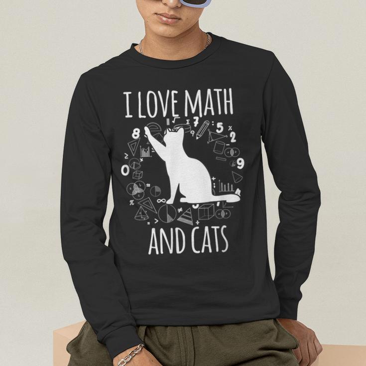 Math Nerd Math Teacher Cat Lover I Love Math And Cats Men's Long Sleeve T-Shirt, funny gift Math Nerd Math Teacher Cat Lover I Love Math And Cats Men's Long Sleeve T-Shirt, funny gift