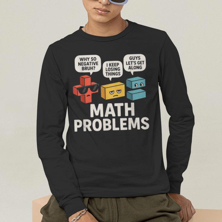 Math Problems Symbols Teacher Back To School Girl Boy Men's Long Sleeve T-Shirt, funny gift