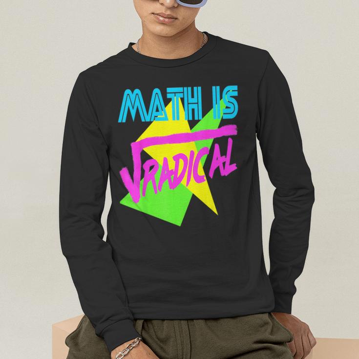 Math Is Radical Retro 80s Vintage Algebra Teacher Men's Long Sleeve T-Shirt, funny gift