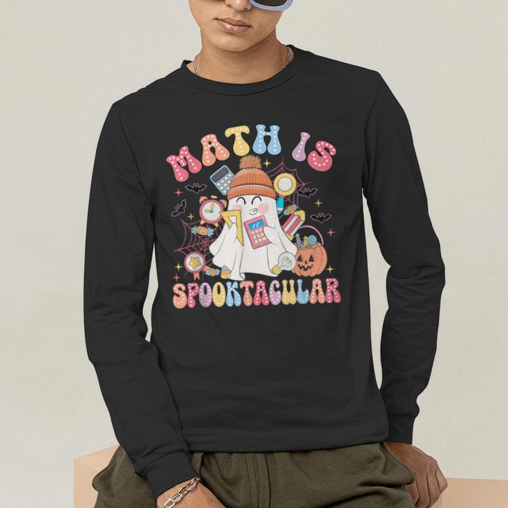 Math Is Spooktacular Math Teacher Spooky Halloween Men's Long Sleeve T-Shirt, funny gift Math Is Spooktacular Math Teacher Spooky Halloween Men's Long Sleeve T-Shirt, funny gift