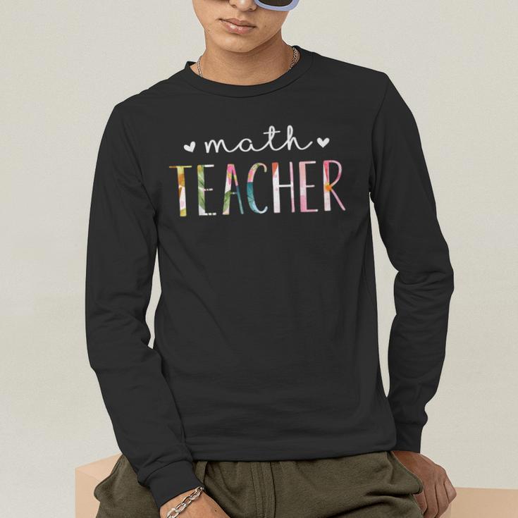 Math Teacher Cute Floral Men's Long Sleeve T-Shirt, funny gift