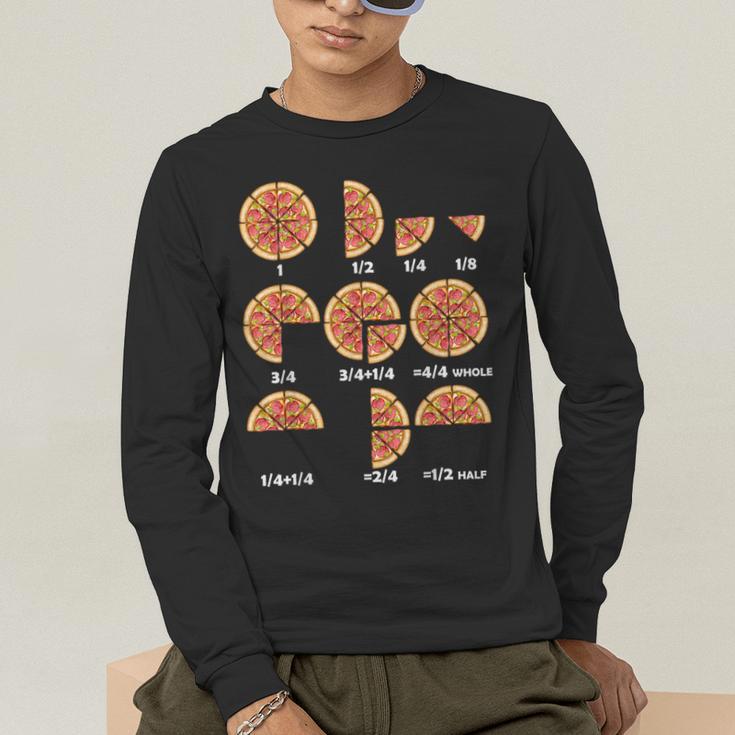 Maths Day Costume Idea Kids Teachers Pizza Slice Fraction Men's Long Sleeve T-Shirt, funny gift