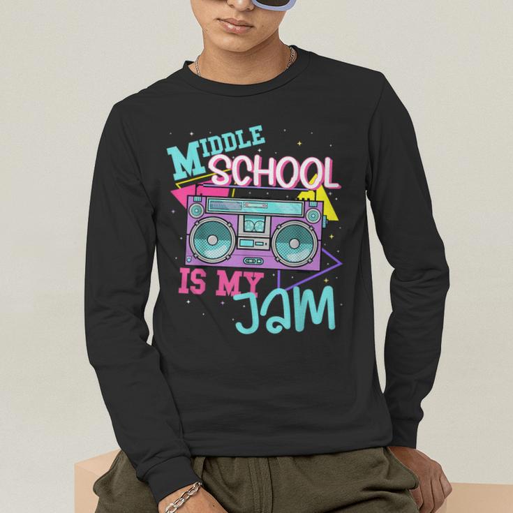 Middle School Is My Jam Cute Teacher Shirt 80's 90's Styl Men's Long Sleeve T-Shirt, funny gift Middle School Is My Jam Cute Teacher Shirt 80's 90's Styl Men's Long Sleeve T-Shirt, funny gift