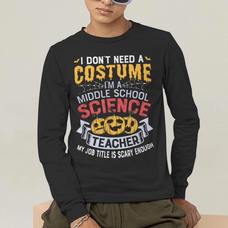 Middle School Science Teacher Halloween Costume For Men Women Men's Long Sleeve T-Shirt, funny gift Middle School Science Teacher Halloween Costume For Men Women Men's Long Sleeve T-Shirt, funny gift