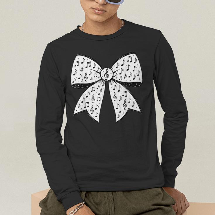 Music Notes Coquette Bow Music Teacher School Musician Band Men's Long Sleeve T-Shirt, funny gift Music Notes Coquette Bow Music Teacher School Musician Band Men's Long Sleeve T-Shirt, funny gift