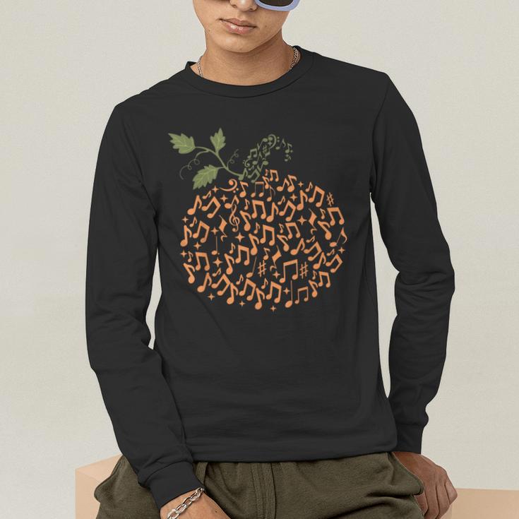 Music Notes Pumpkin Fall Music Teacher Autumn Halloween Men's Long Sleeve T-Shirt, funny gift Music Notes Pumpkin Fall Music Teacher Autumn Halloween Men's Long Sleeve T-Shirt, funny gift