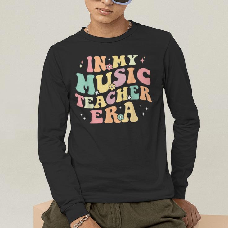 In My Music Teacher Era Retro Back To School Musician Band Men Women Men's Long Sleeve T-Shirt, funny gift