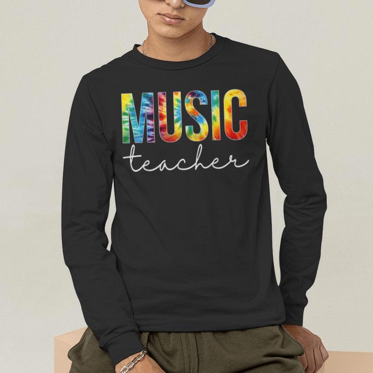 Music Teacher Tie Dye Appreciation Day Hello Back To School Men Women Men's Long Sleeve T-Shirt, funny gift