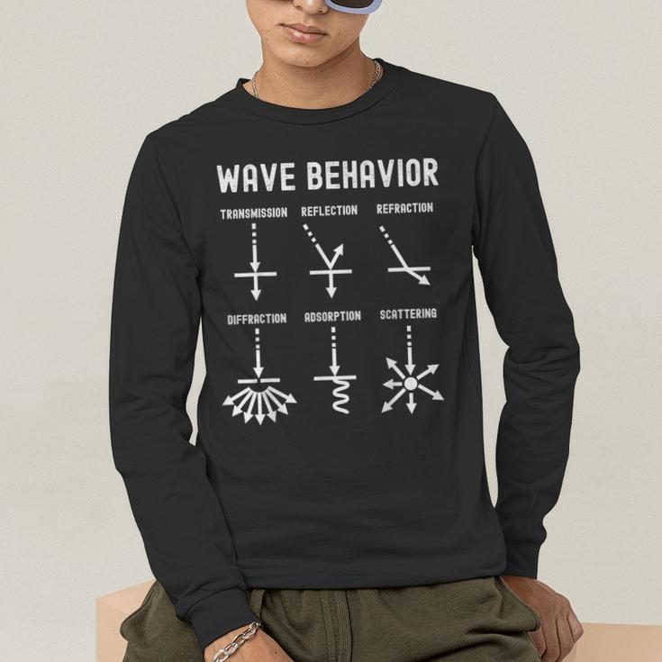 Nerdy Vintage Wave Behavior Physics Science Teacher Geek Men Women Girls Kids Men's Long Sleeve T-Shirt, funny gift