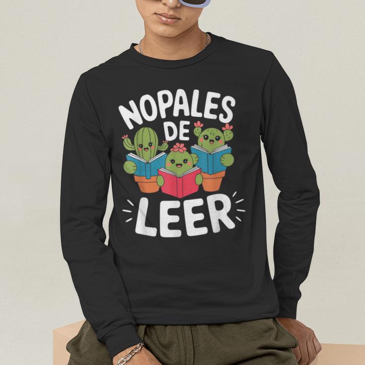 Nopales De Leer Bilingual Teacher Maestra Spanish Teacher Men's Long Sleeve T-Shirt, funny gift Nopales De Leer Bilingual Teacher Maestra Spanish Teacher Men's Long Sleeve T-Shirt, funny gift