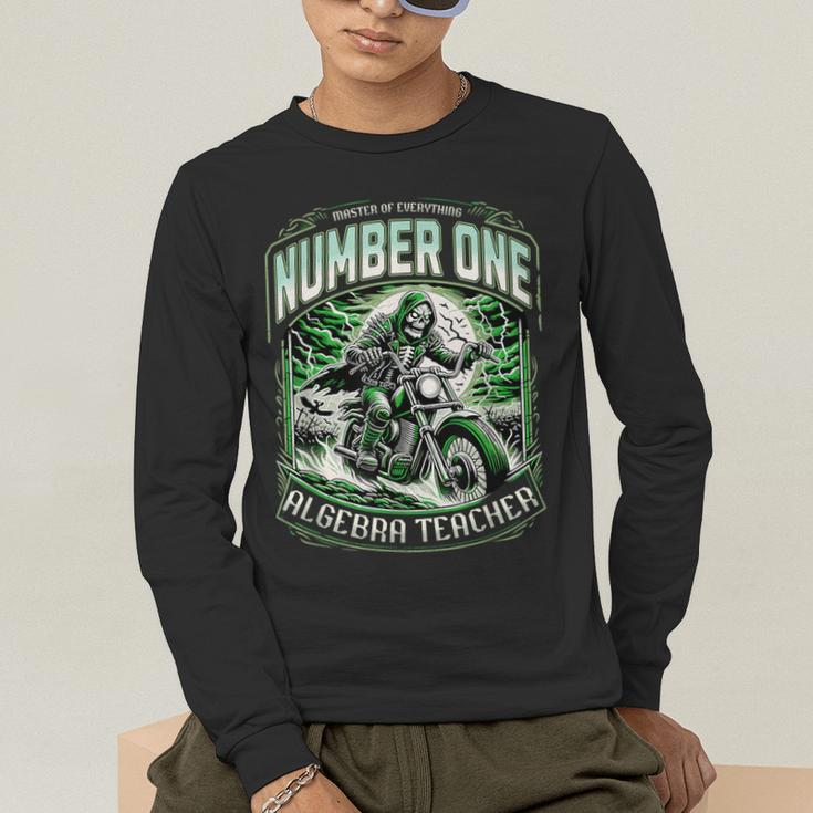 Number One Algebra Teacher 1 Career s Men's Long Sleeve T-Shirt, funny gift Number One Algebra Teacher 1 Career s Men's Long Sleeve T-Shirt, funny gift