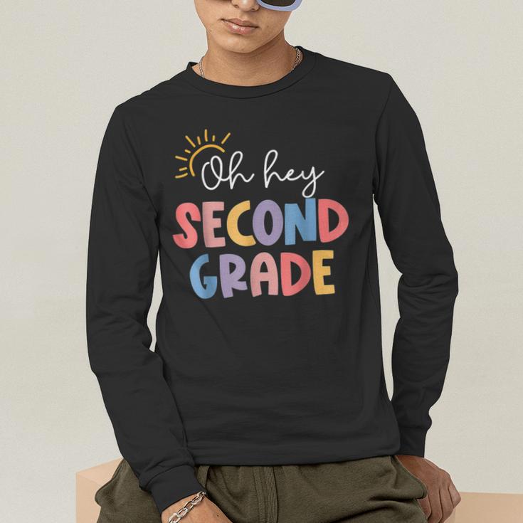 Oh Hey Second Grade First Day Of Teacher Girls Boys Kids Men's Long Sleeve T-Shirt, funny gift