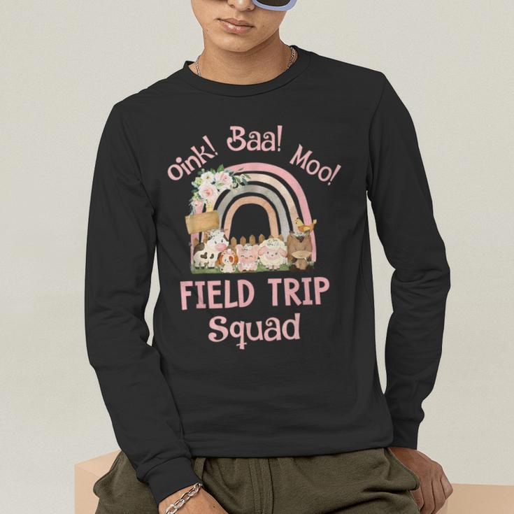 Oink Baa Moo Field Trip Squad Teacher Students Matching Men's Long Sleeve T-Shirt, funny gift Oink Baa Moo Field Trip Squad Teacher Students Matching Men's Long Sleeve T-Shirt, funny gift