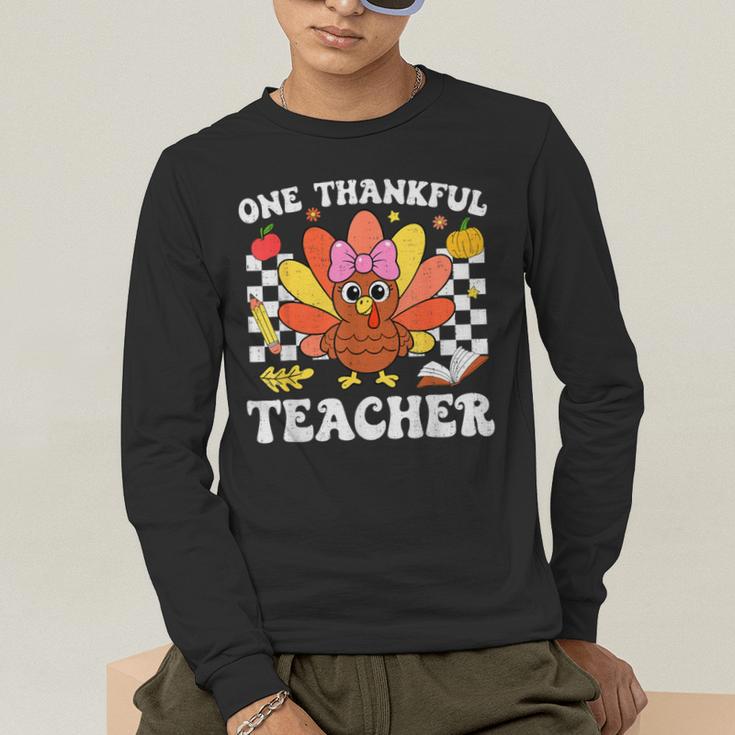 One Thankful Teacher Turkey Thanksgiving Teaching Men's Long Sleeve T-Shirt, funny gift One Thankful Teacher Turkey Thanksgiving Teaching Men's Long Sleeve T-Shirt, funny gift