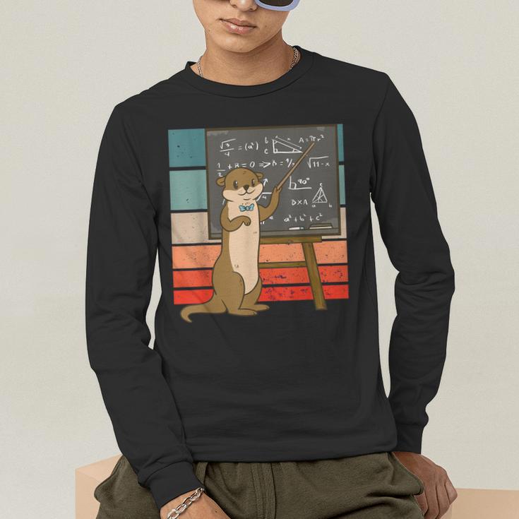 Otter Professor Teacher Teaching Maths Mathematics Men's Long Sleeve T-Shirt, funny gift Otter Professor Teacher Teaching Maths Mathematics Men's Long Sleeve T-Shirt, funny gift