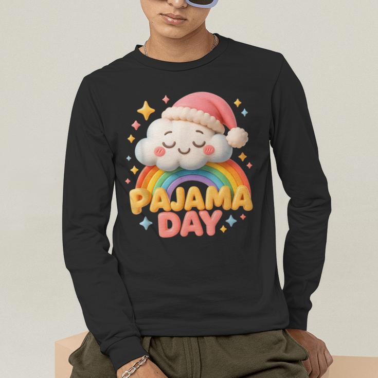 Pajama Day School Spirit Week Sleepy Cloud Teacher Student Men's Long Sleeve T-Shirt, funny gift