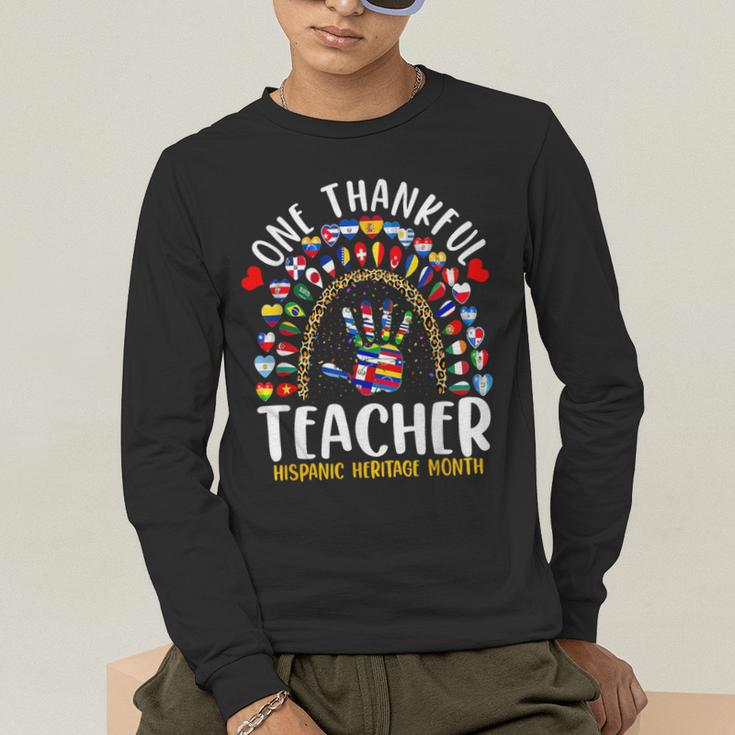 Hispanic Heritage Month One Thankful Teacher Rainbow Men's Long Sleeve T-Shirt, funny gift
