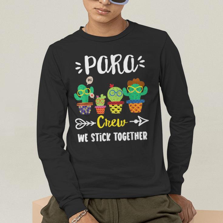 PARA Crew School Cactus Team PARA Teacher Squad For Men Women Kids Men's Long Sleeve T-Shirt, funny gift PARA Crew School Cactus Team PARA Teacher Squad For Men Women Kids Men's Long Sleeve T-Shirt, funny gift