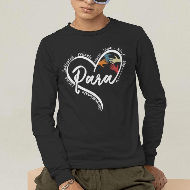 Para Heart Paraprofessional Teacher Paraeducator Men's Long Sleeve T-Shirt, funny gift