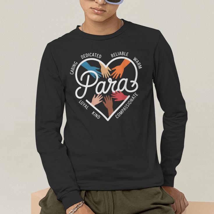 Para Heart Paraprofessional Teacher Paraeducator Men's Long Sleeve T-Shirt, funny gift Para Heart Paraprofessional Teacher Paraeducator Men's Long Sleeve T-Shirt, funny gift