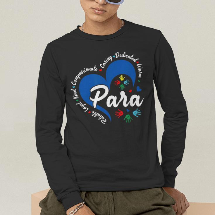 Para Heart Teacher Paraprofessional School Appreciation Men's Long Sleeve T-Shirt, funny gift Para Heart Teacher Paraprofessional School Appreciation Men's Long Sleeve T-Shirt, funny gift