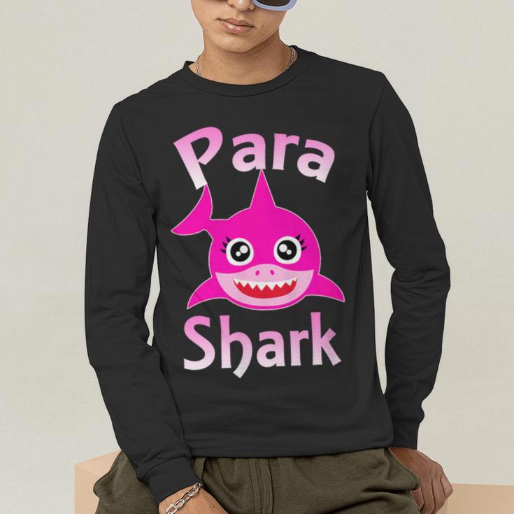 Para Shark Paraprofessional Female Teacher Men's Long Sleeve T-Shirt, funny gift