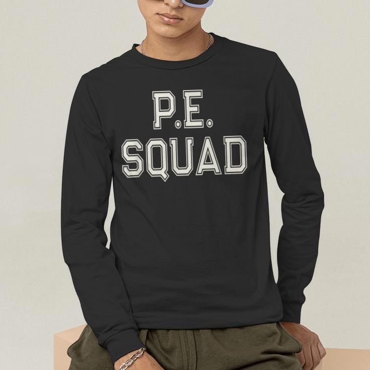 PE SQUAD Physical Education PE Teacher Team Kids Gym Crew Men's Long Sleeve T-Shirt, funny gift PE SQUAD Physical Education PE Teacher Team Kids Gym Crew Men's Long Sleeve T-Shirt, funny gift