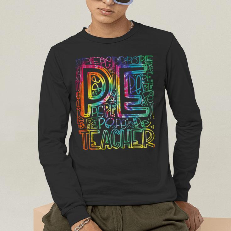 PE Teacher Phys Ed Tie Dye Physical Education Appreciation Men's Long Sleeve T-Shirt, funny gift PE Teacher Phys Ed Tie Dye Physical Education Appreciation Men's Long Sleeve T-Shirt, funny gift
