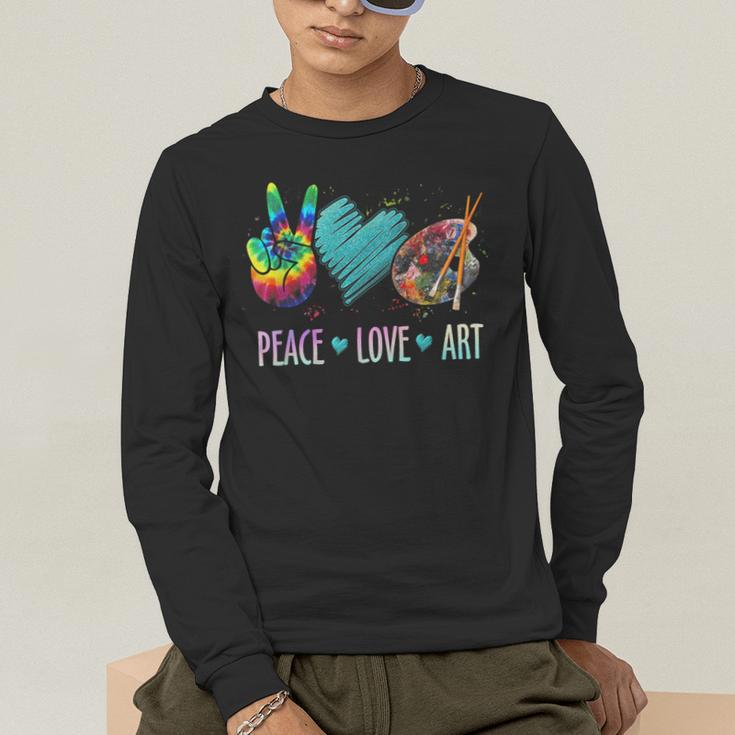 Peace Love Art Painting Palette Art Teacher Men's Long Sleeve T-Shirt, funny gift Peace Love Art Painting Palette Art Teacher Men's Long Sleeve T-Shirt, funny gift